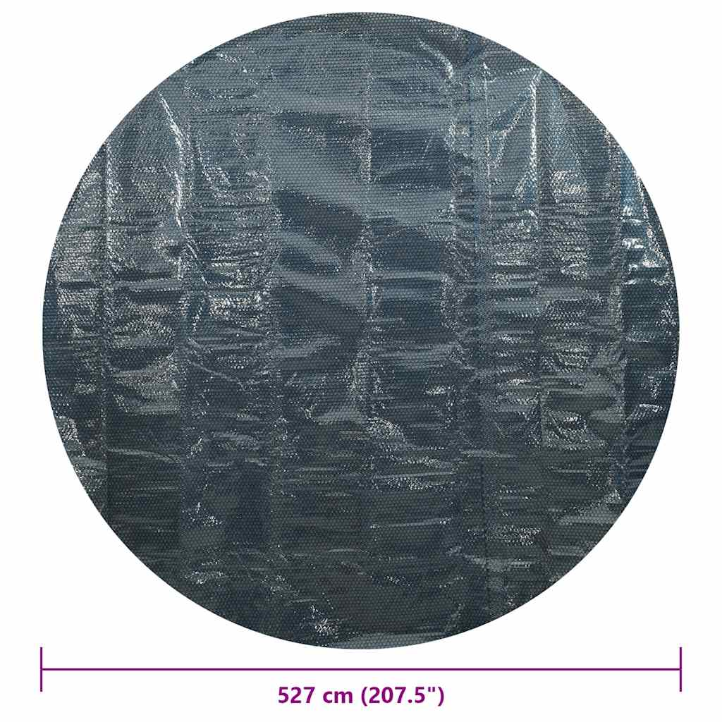 Pellicola Galleggiante Solare PE per Piscina 527 cm Nero e Blu - homemem39