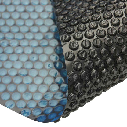 Pellicola Galleggiante Solare PE Piscina 450x220 cm Nero e Blu