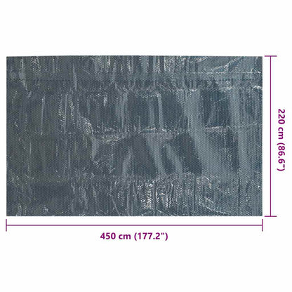 Pellicola Galleggiante Solare PE Piscina 450x220 cm Nero e Blu