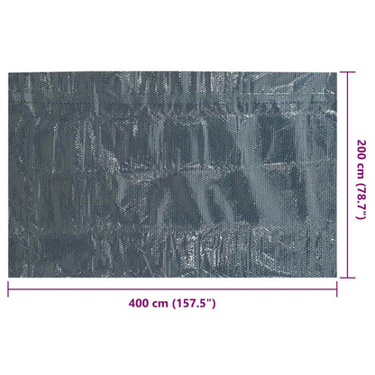 Pellicola Galleggiante Solare PE Piscina 400x200 cm Nero e Blu | homemem39