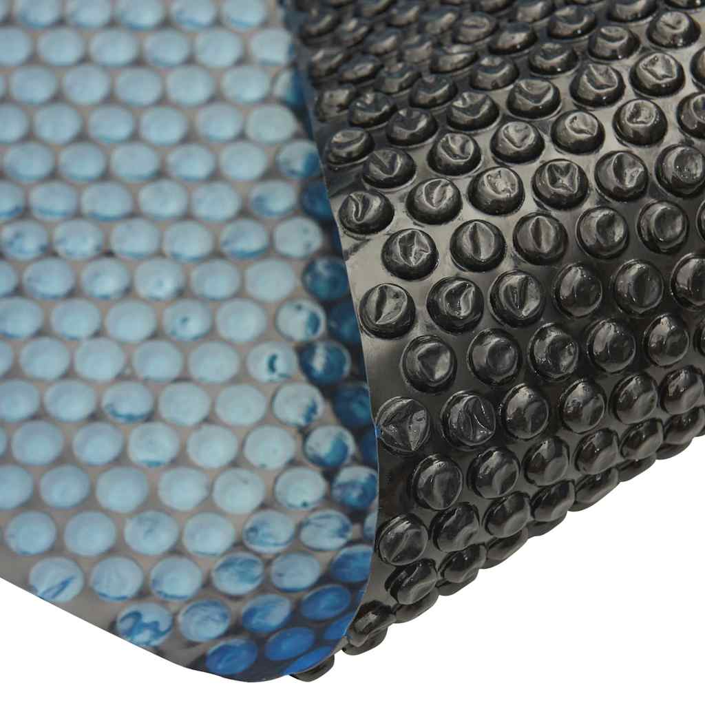 Pellicola Galleggiante Solare PE Piscina 600x400 cm Nero e Blu