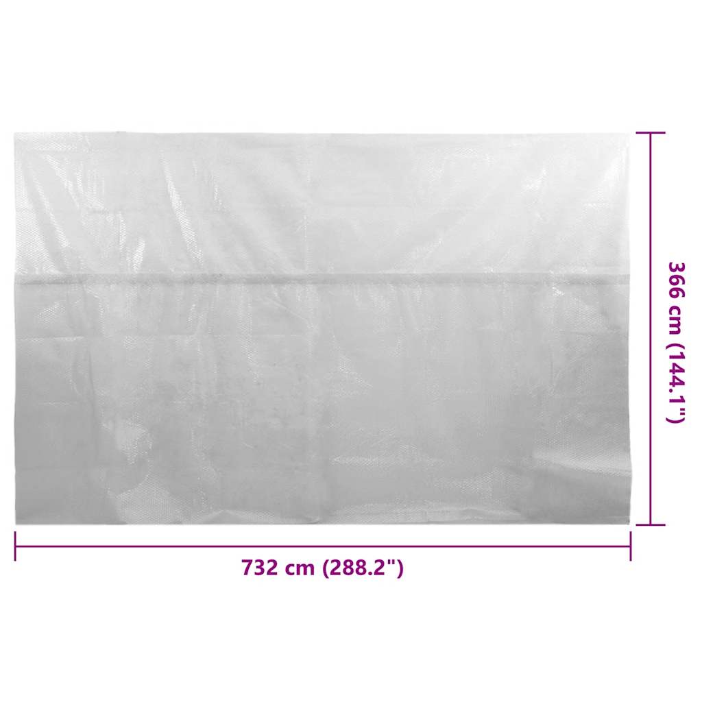 Pellicola Galleggiante Solare PE Piscina 732x366 cm Grigia | homemem39
