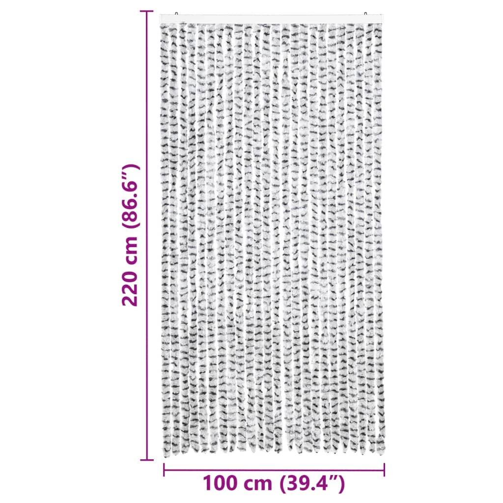 Zanzariera Grigio Chiaro e Grigio Scuro 100x220 cm Ciniglia