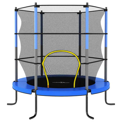 Set Trampolino con Rete di Sicurezza Rotondo 140x160 cm Blue - homemem39
