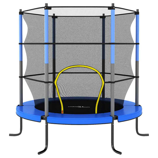 Set Trampolino con Rete di Sicurezza Rotondo 140x160 cm Blue - homemem39