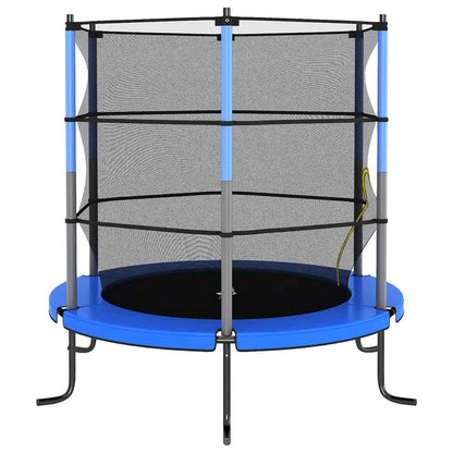 Set Trampolino con Rete di Sicurezza Rotondo 140x160 cm Blue - homemem39