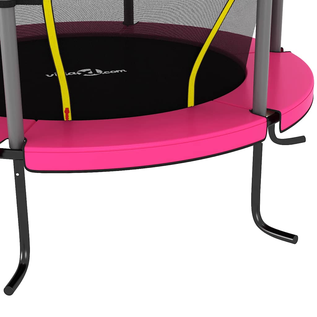 Set Trampolino con Rete di Sicurezza Rotondo 140x160 cm Rosa - homemem39