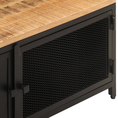 Tavolino da Salotto 90x50x37 cm Legno Massello di Mango Grezzo | homemem39