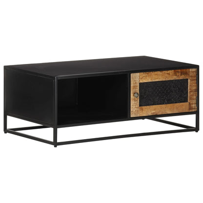 Tavolino da Salotto 90x50x35 cm in Legno di Mango Grezzo | homemem39