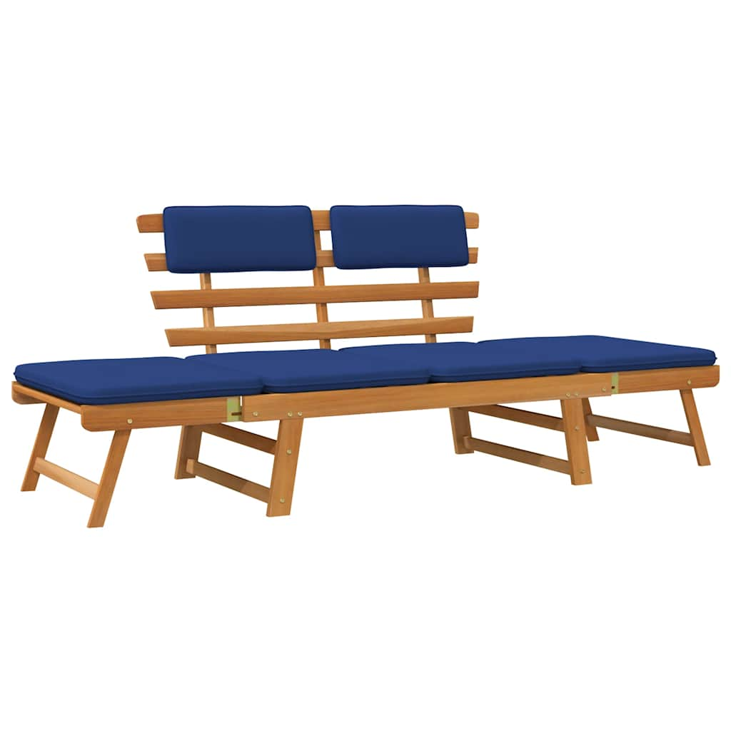 Garden Bench 2-in-1 Cushions 190 cm Solid Acacia Wood