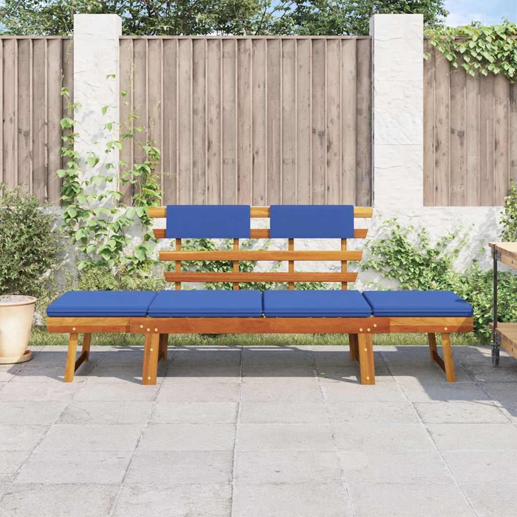 Panca da Giardino Cuscini 2-in-1 190 cm Legno Massello d'Acacia - homemem39
