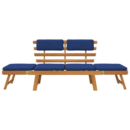 Garden Bench 2-in-1 Cushions 190 cm Solid Acacia Wood