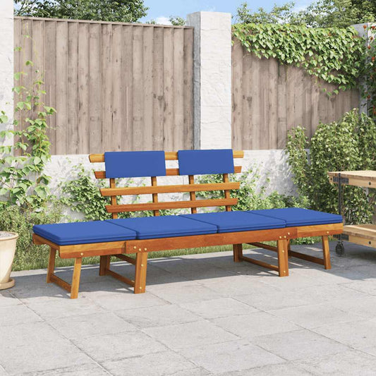 Garden Bench 2-in-1 Cushions 190 cm Solid Acacia Wood