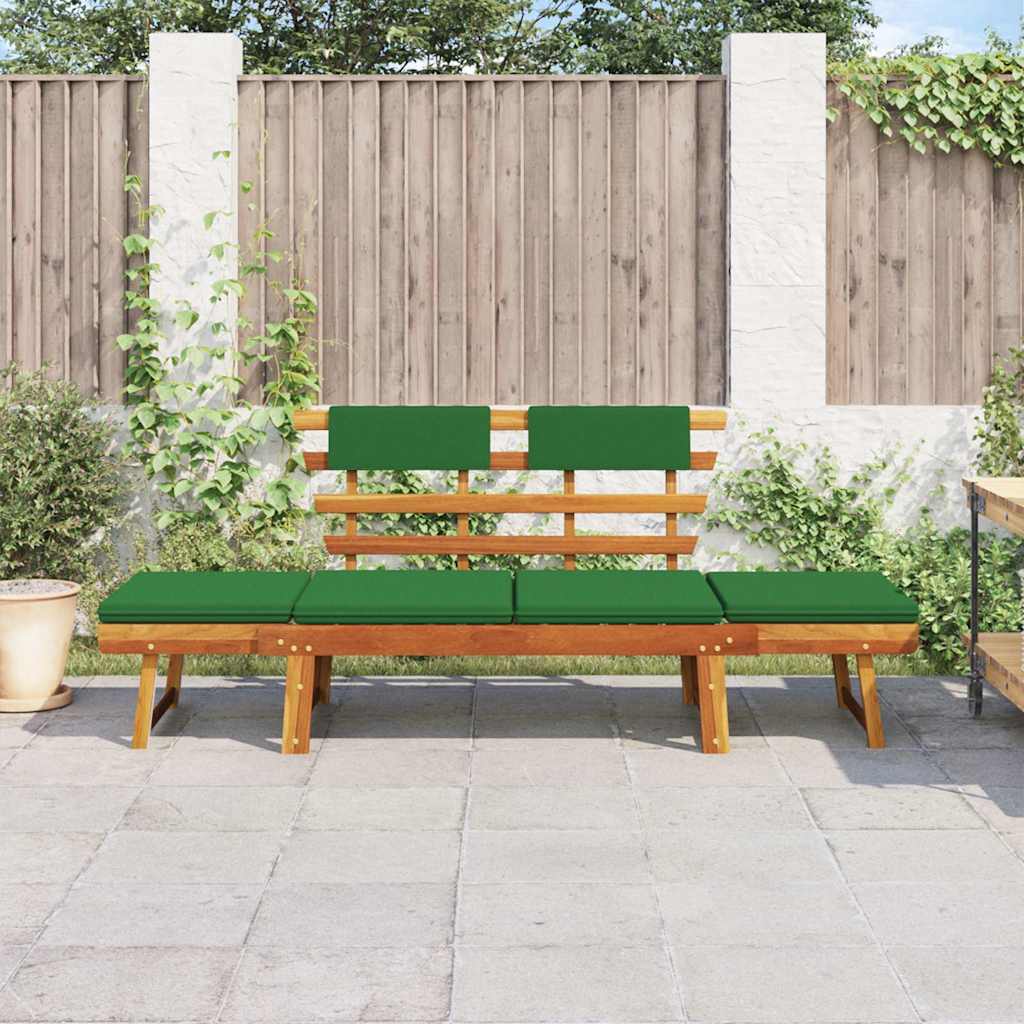 Garden Bench 2-in-1 Cushions 190 cm Solid Acacia Wood