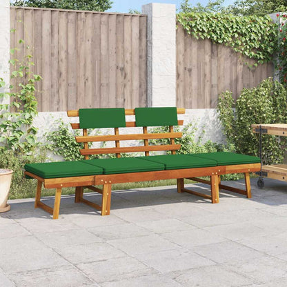 Garden Bench 2-in-1 Cushions 190 cm Solid Acacia Wood