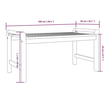 Tavolino da Salotto 100x50x50 cm in Legno Massello di Acacia | homemem39
