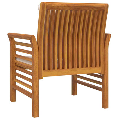Poltrone con Cuscini Bianco Crema 2 pz Legno Massello di Acacia | homemem39