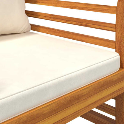 Poltrone con Cuscini Bianco Crema 2 pz Legno Massello di Acacia | homemem39