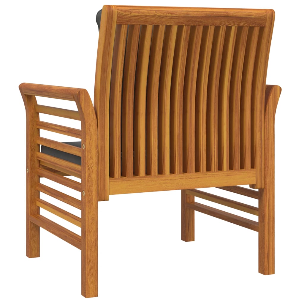 Poltrone con Cuscini Grigio Scuro 2 pz Legno Massello di Acacia - homemem39