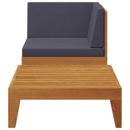 Set Divani da Giardino 2 pz con Cuscini in Massello di Acacia