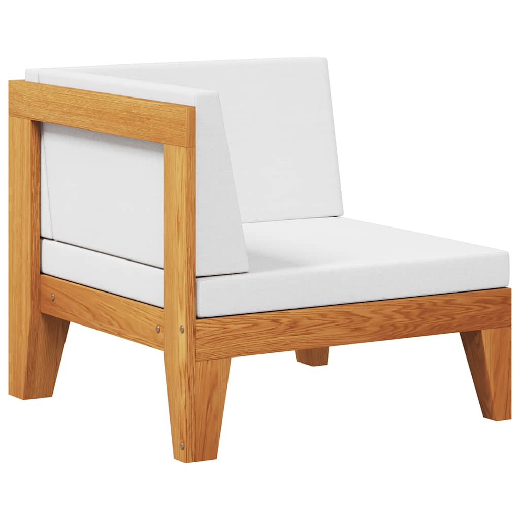Divano Angolare Modulare Cuscini Bianco Crema Massello d'Acacia | homemem39