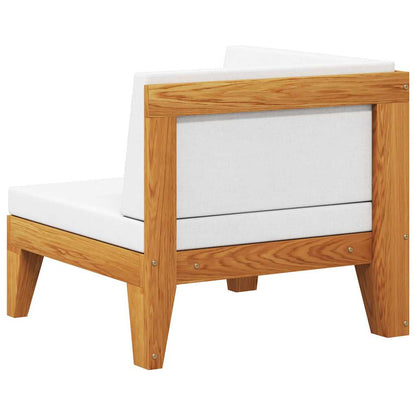 Divano Angolare Modulare Cuscini Bianco Crema Massello d'Acacia | homemem39