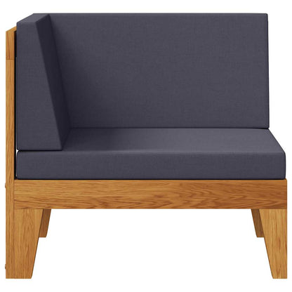 Divano Angolare Modulare Cuscini Grigio Scuro Massello Acacia | homemem39