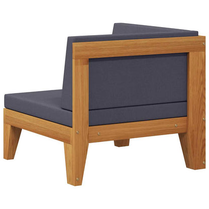 Divano Angolare Modulare Cuscini Grigio Scuro Massello Acacia | homemem39