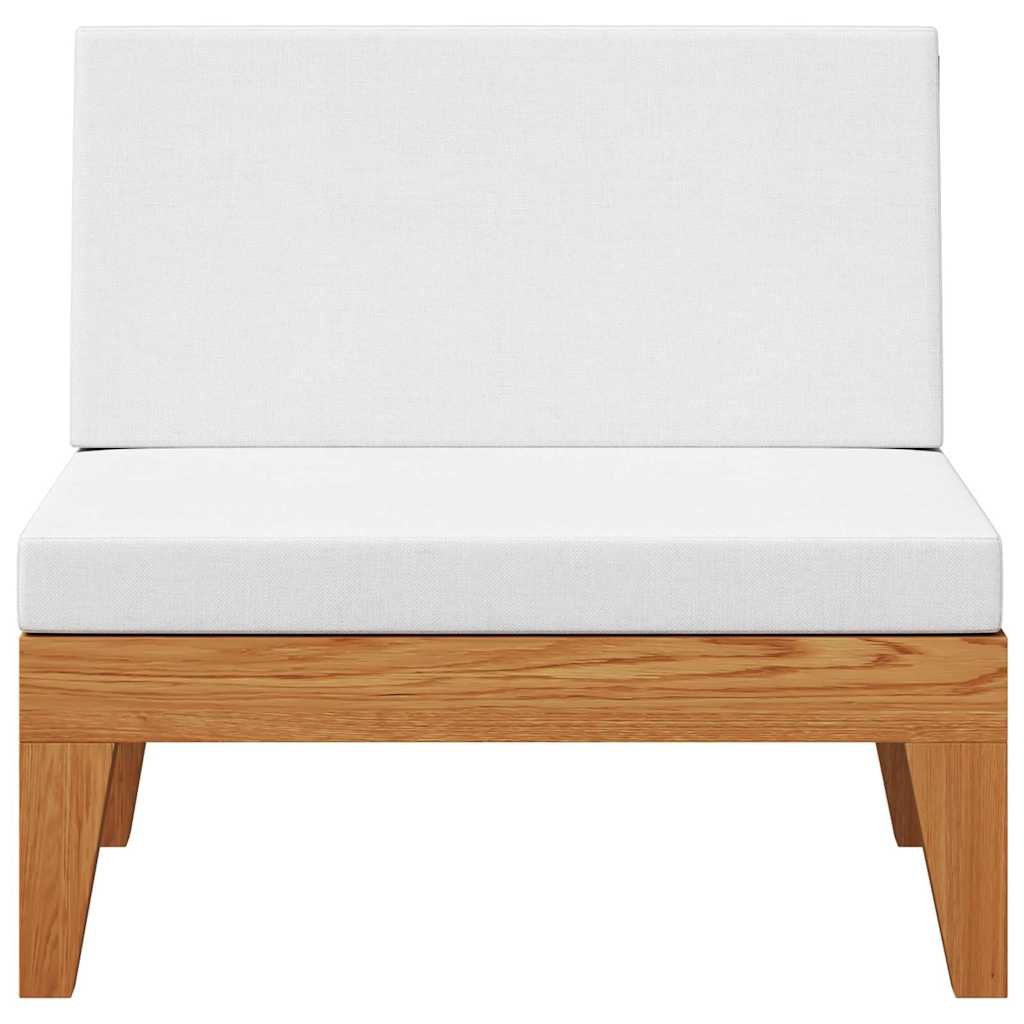 Divano Centrale Modulare Cuscini Bianco Crema Massello Acacia