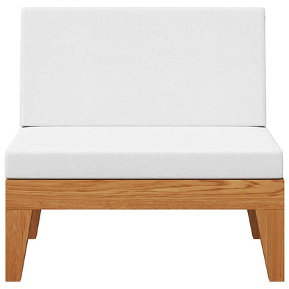 Divano Centrale Modulare Cuscini Bianco Crema Massello Acacia