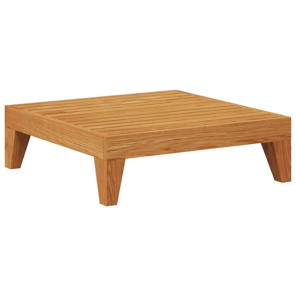 Poggiapiedi con Cuscino Bianco Crema in Massello d'Acacia