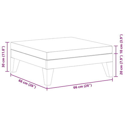 Poggiapiedi Modulare Cuscino Grigio Scuro in Massello d'Acacia