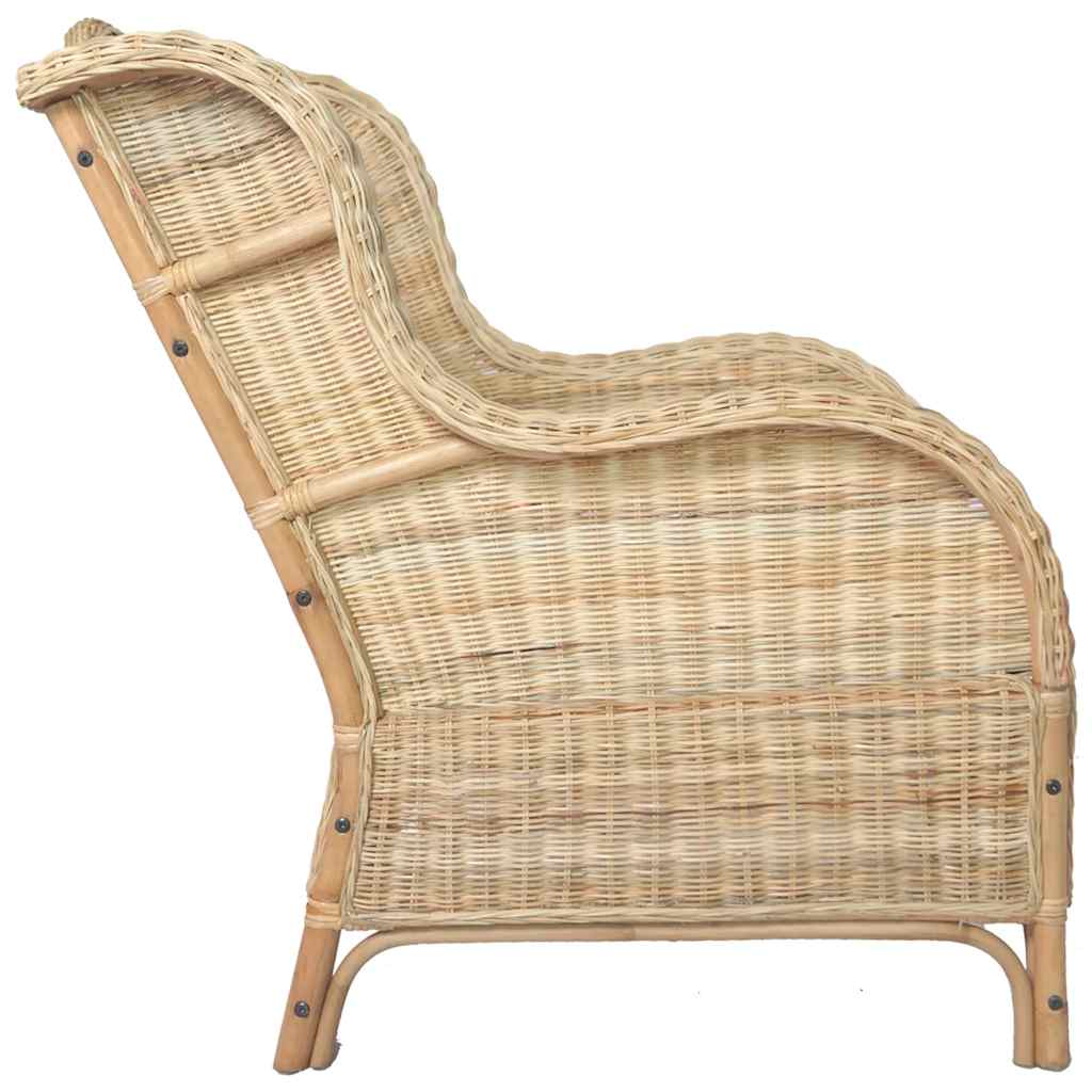 Poltrona con Cuscino in Rattan Naturale e Lino - homemem39