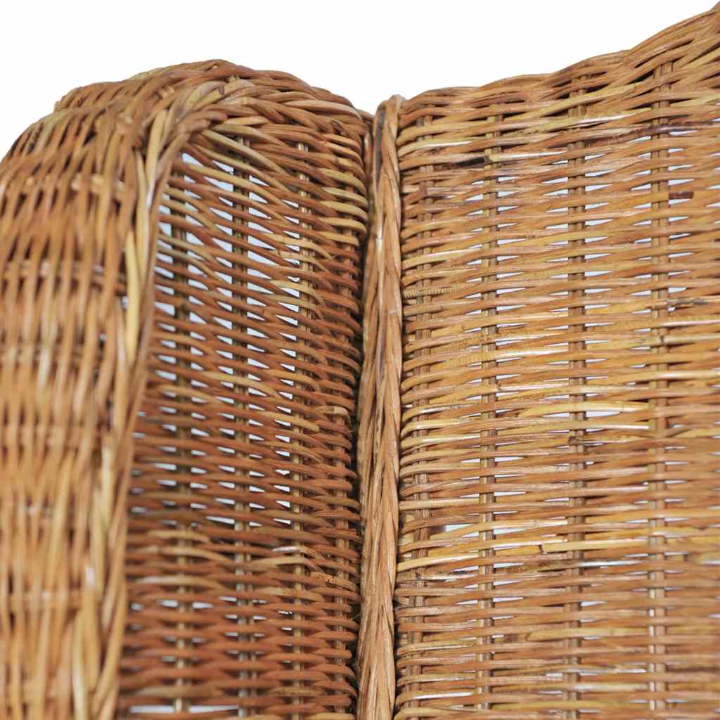 Poltrona con Cuscino Marrone Chiaro in Rattan Naturale e Lino - homemem39