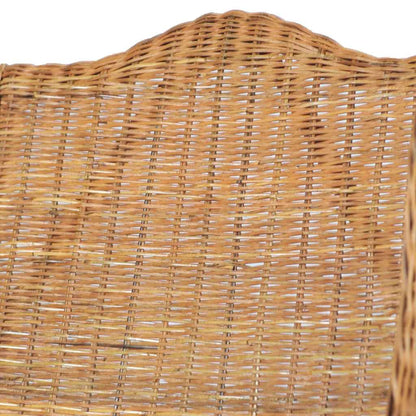 Poltrona con Cuscino Marrone Chiaro in Rattan Naturale e Lino - homemem39