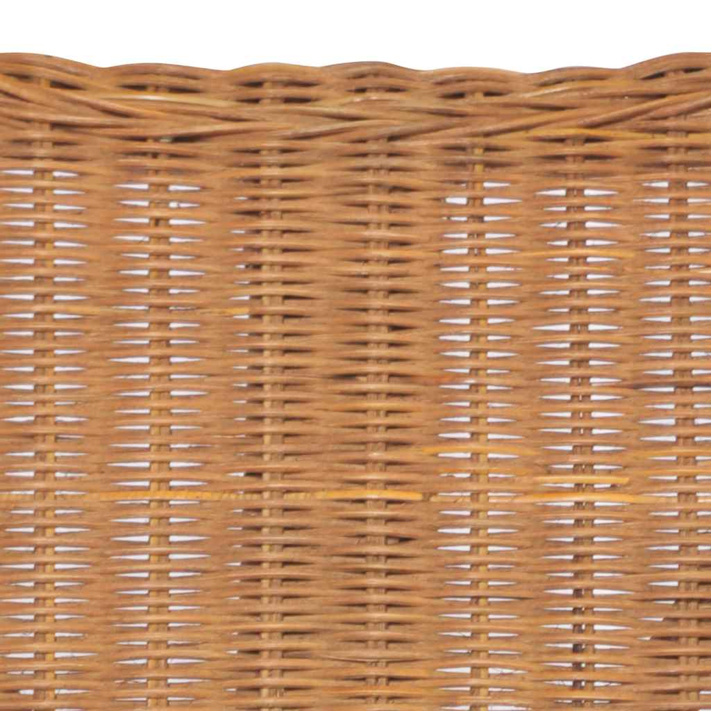 Divano a 2 Posti Marrone Chiaro in Rattan Naturale e Lino - homemem39