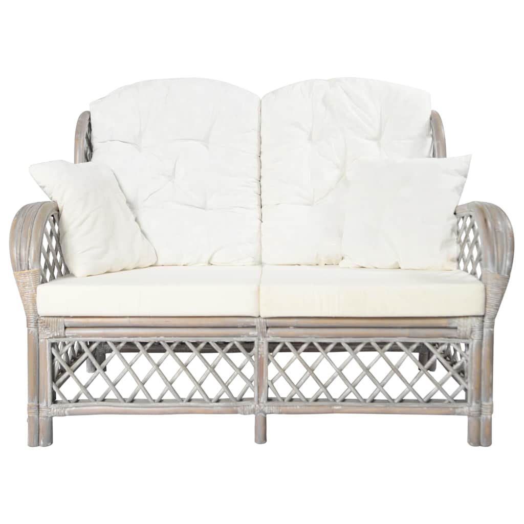 Divano a 2 Posti in Rattan Grigio | homemem39