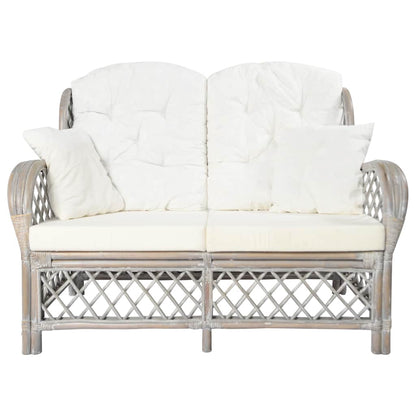 Divano a 2 Posti in Rattan Grigio | homemem39