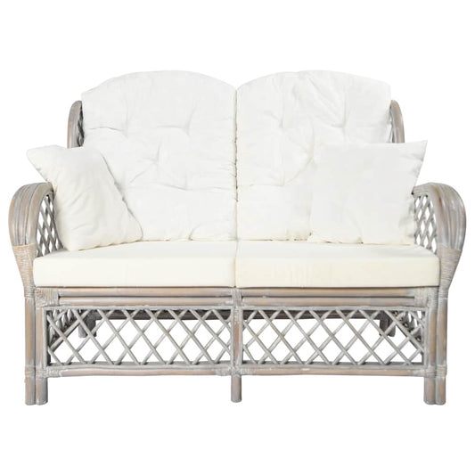 Divano a 2 Posti in Rattan Grigio | homemem39