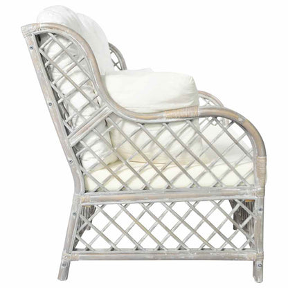 Divano a 2 Posti in Rattan Grigio | homemem39