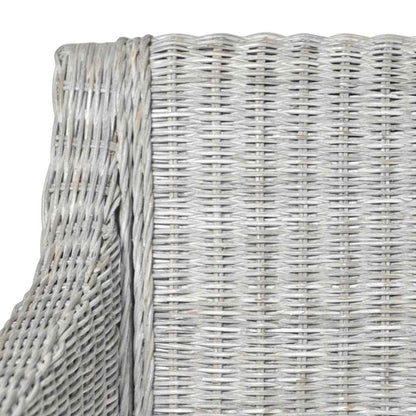 Sedie da Pranzo con Cuscini 2 pz Grigi in Rattan Naturale | homemem39