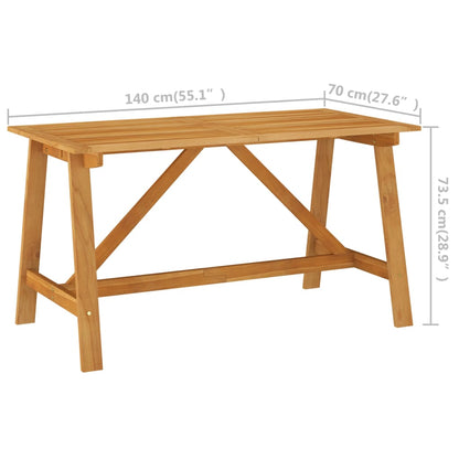 Garden Table 140x70x73.5 cm in Solid Acacia