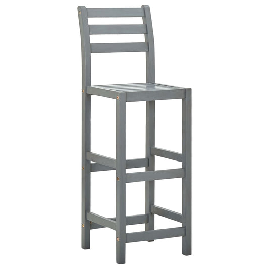 Sgabelli da Bar 4 pz Grigi in Legno Massello di Acacia - homemem39
