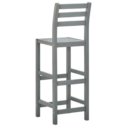 Sgabelli da Bar 4 pz Grigi in Legno Massello di Acacia - homemem39
