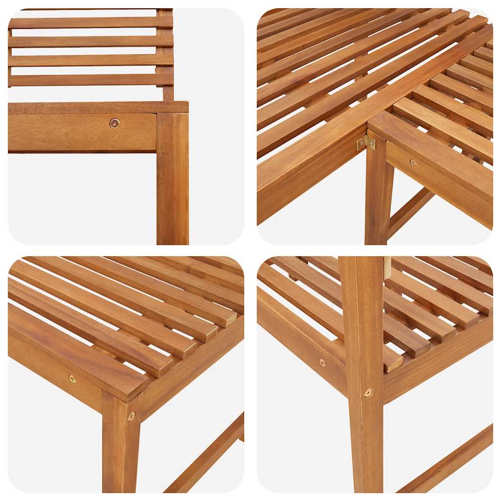 Panca da Giardino ad Angolo 140 cm Legno Massello Acacia - homemem39