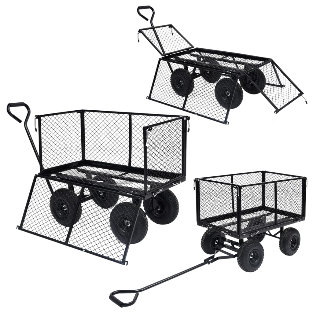Carrello a Mano da Giardino Nero 350 kg - homemem39