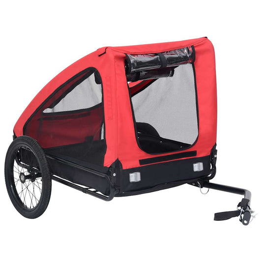 Rimorchio da Bici per Animali Domestici Rosso e Nero - homemem39