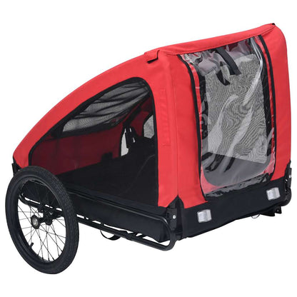 Rimorchio da Bici per Animali Domestici Rosso e Nero - homemem39