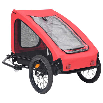 Rimorchio da Bici per Animali Domestici Rosso e Nero | homemem39