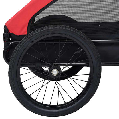 Rimorchio da Bici per Animali Domestici Rosso e Nero | homemem39